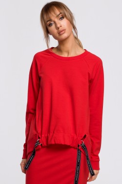 Bluza z klamerkami i lampasami - czerwona