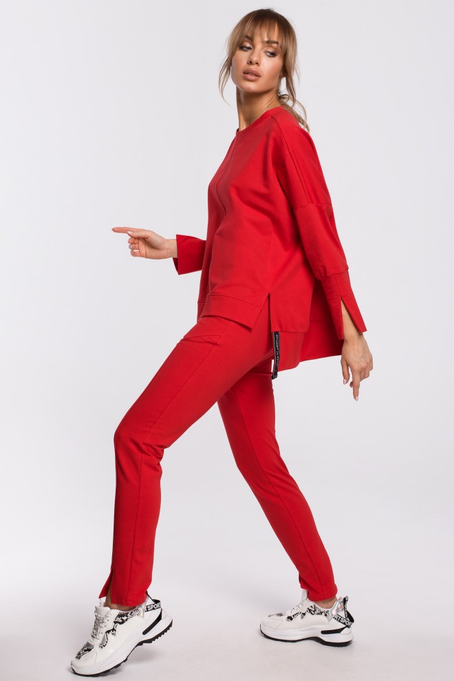 Spodnie z rozporkami - czerwone