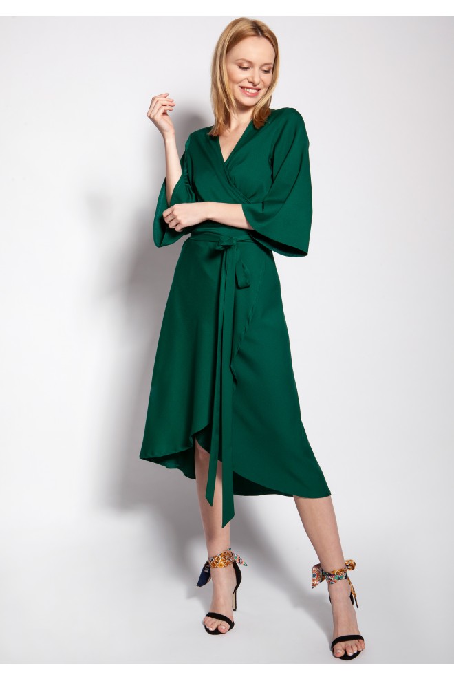 Sukienka kopertowa - zielony