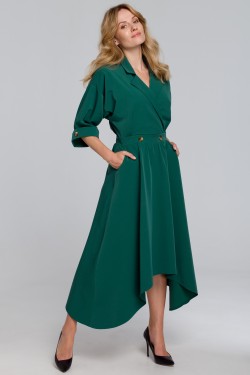 Sukienka z asymetrycznym dołem - zielona