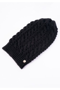 Ciepły i stylowy komplet czapka + szalik - czarny