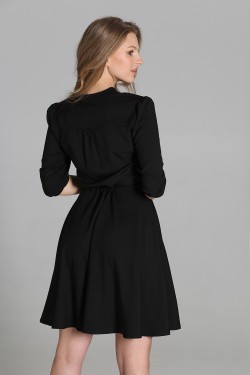 Sukienka o rozkloszowanym dole, SUK156 czarny
