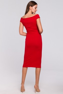 Sukienka dzianinowa - czerwona K001